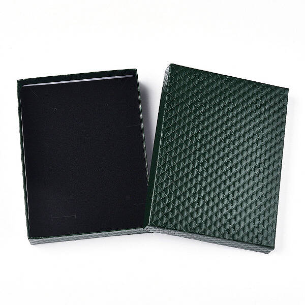 Rhombus Textured Cardboard Jewelry Boxes