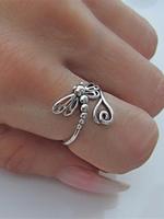 Hollow Out Dragonfly Design Ring, Vintage Creative Ring for Women, Fashion Jewelry for Party, Daily Clothing Decor, Trendy Al...