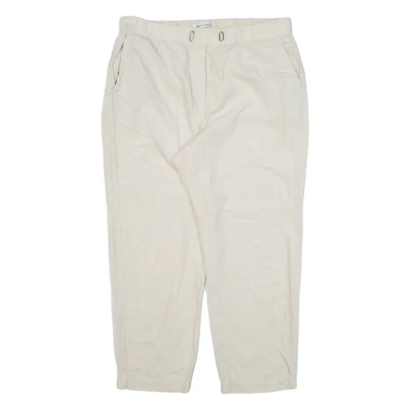 MARC O'POLO Womens Corduroy Trousers Cream Relaxed Tapered W33 L25