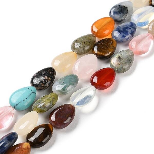 Natural and Synthetic Mixed Stone Beads Strands
