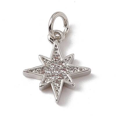 Brass Micro Pave Cubic Zirconia Charms