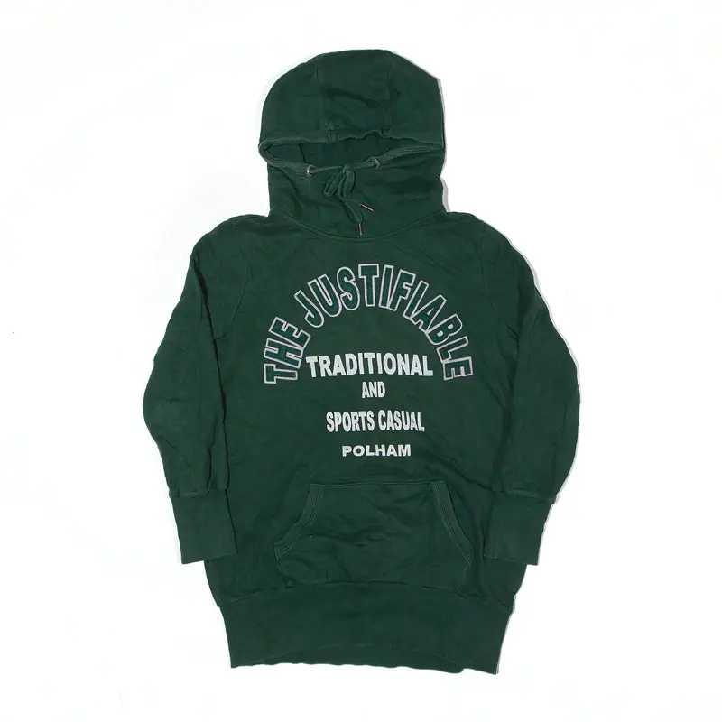 POLHAM The Justifiable Sport Hoodie Green Pullover USA Womens M