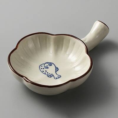 Flower Shape Ceramics Ink Plate with Handle