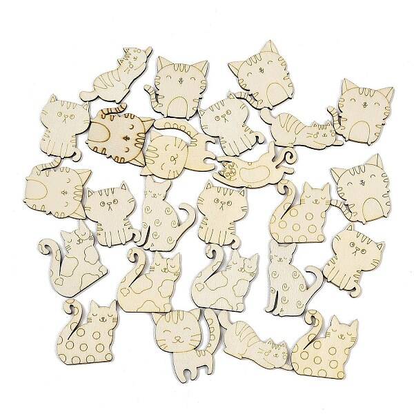 25Pcs Unfinished Wood Cutouts