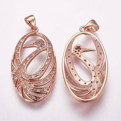 Brass Micro Pave Cubic Zirconia Pendants