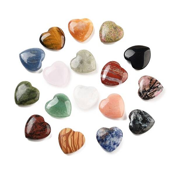 Heart Natural Mixed Gemstone Palm Stones
