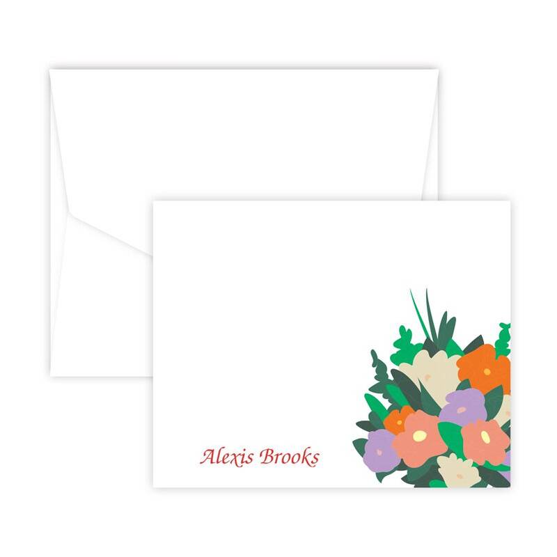 Belle Fleurs Note - Digital Print - Fairfax Stationery