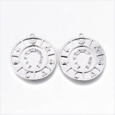 Brass Micro Pave Clear Cubic Zirconia Pendants