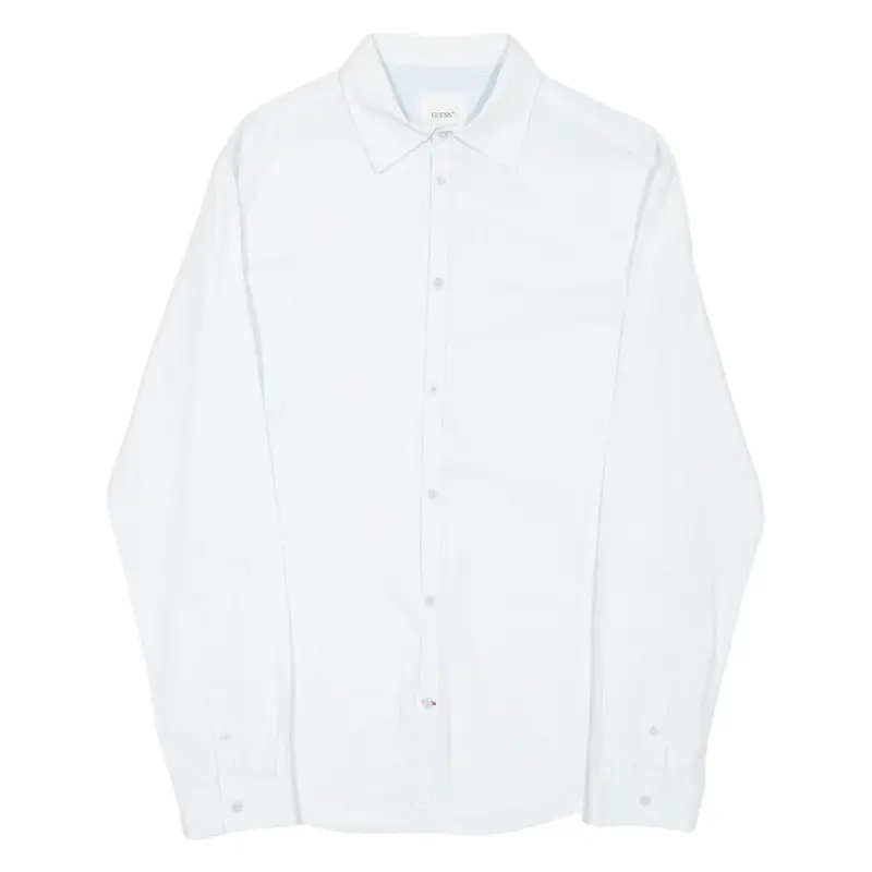 GUESS Mens Shirt Blue Striped Long Sleeve S