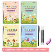 4pcs/pack Reusable Handwriting Practice Copybook Set  Improve Writing Skills with Comfy Tracing, Sight Words, Grooves, and Ma...