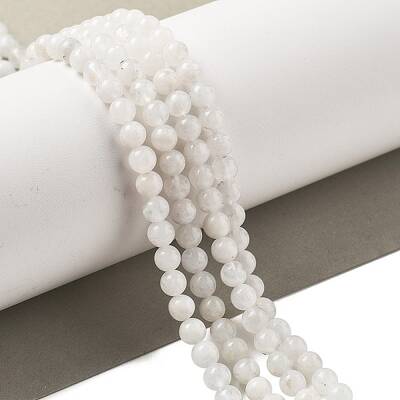 Round Grade A Natural Rainbow Moonstone Bead Strands