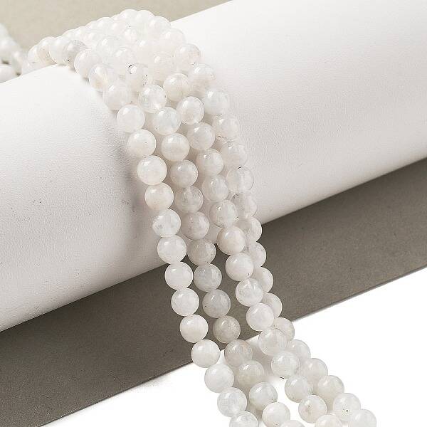 Round Grade A Natural Rainbow Moonstone Bead Strands