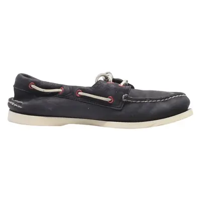SPERRY Boat Shoes Black Leather Mens UK 7