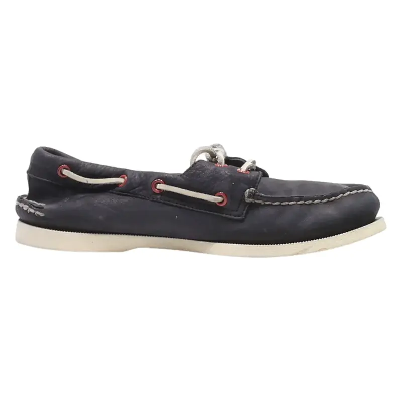 SPERRY Boat Shoes Black Leather Mens UK 7