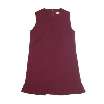 RED VALENTINO Shift Dress Maroon Sleeveless Knee Length Womens UK 14