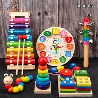 Wooden Shape Sorter Toy, 6 Counts/set Colorful Stacking Toy, Early Education Shape Sorter Toy, Educational Toy for Kids