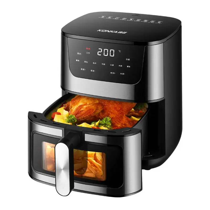 Air Fryer, Compact & Large 6-Qt, Fast Turbo Modes, 90-450°F Evenly Results with Precise Temperature Control, 95% Less Oil, R...