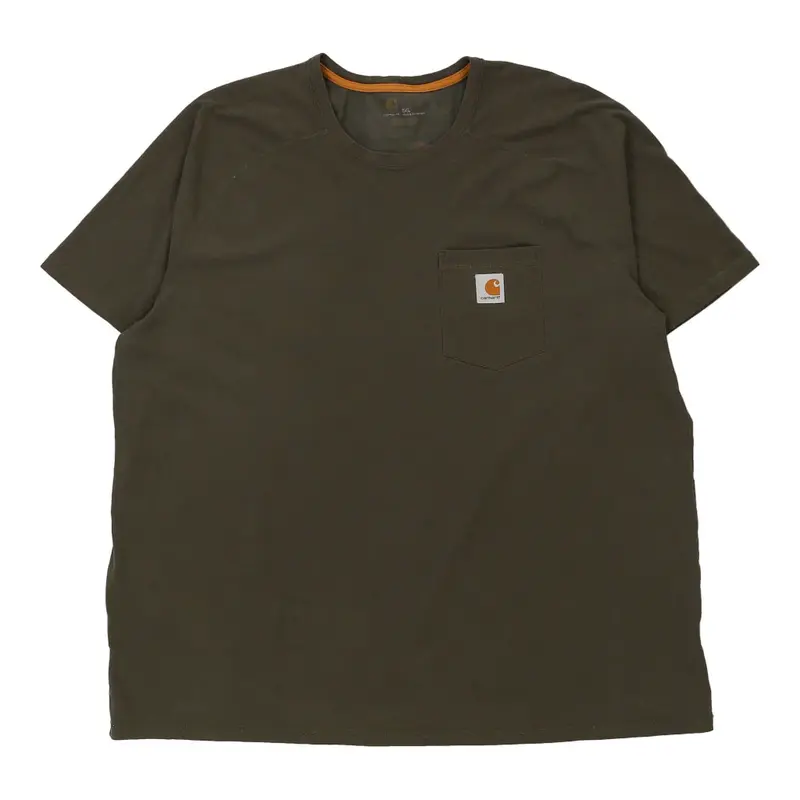 Carhartt T-Shirt - 2XL Khaki Cotton