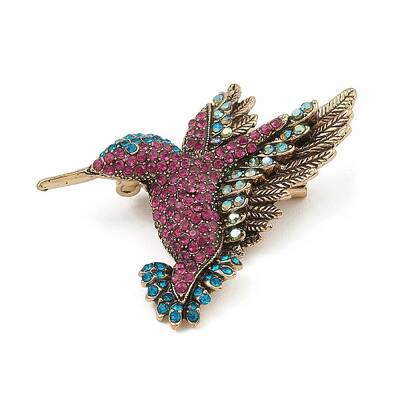 Rhinestone Bird Brooch Pin