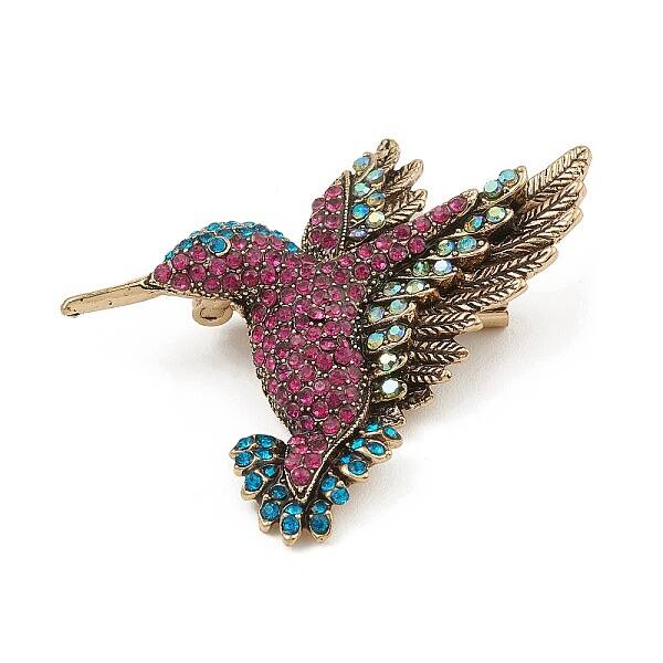 Rhinestone Bird Brooch Pin