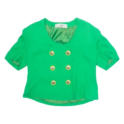 CLAIRE Womens Blouse Green 90s M