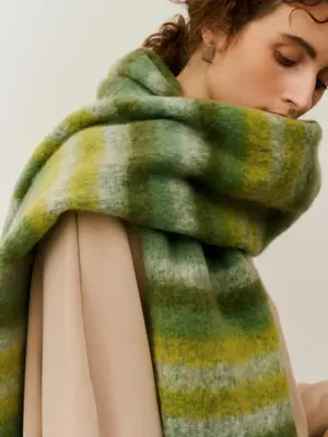 Colorblock Striped Print Tassel Decor Scarf, Fashionable Soft Warm Shawl for Fall & Winter, Casual Versatile Scarf for Women ...