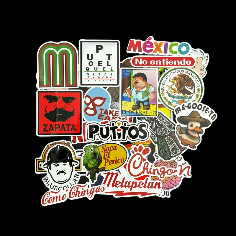 30pcs Mexican Blue-Collar Humor Stickers – Waterproof Vinyl Pack with Snarky Jobsite Jokes, Great Gift for Workers, Decor f...