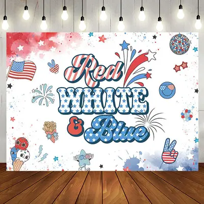 Red White Blue American Flag Stars Birthday Backdrop - Aperturee