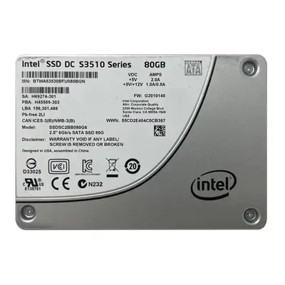 Intel SSDSC2BB080G6 | DC S3510 80GB Multi-Level Cell SATA 6Gb/s 2.5-Inch Solid State Drive