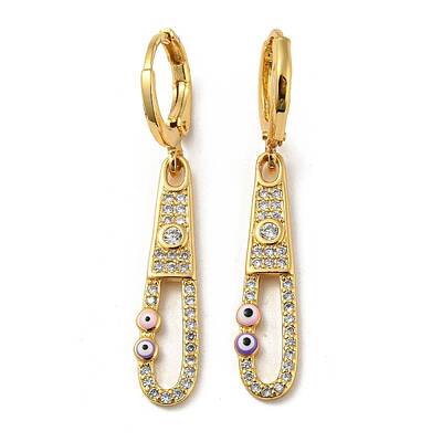 Real 18K Gold Plated Brass Dangle Leverback Earrings