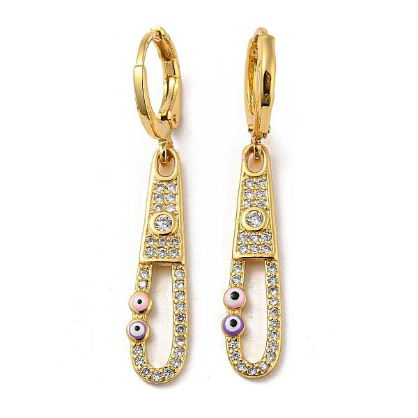 Real 18K Gold Plated Brass Dangle Leverback Earrings