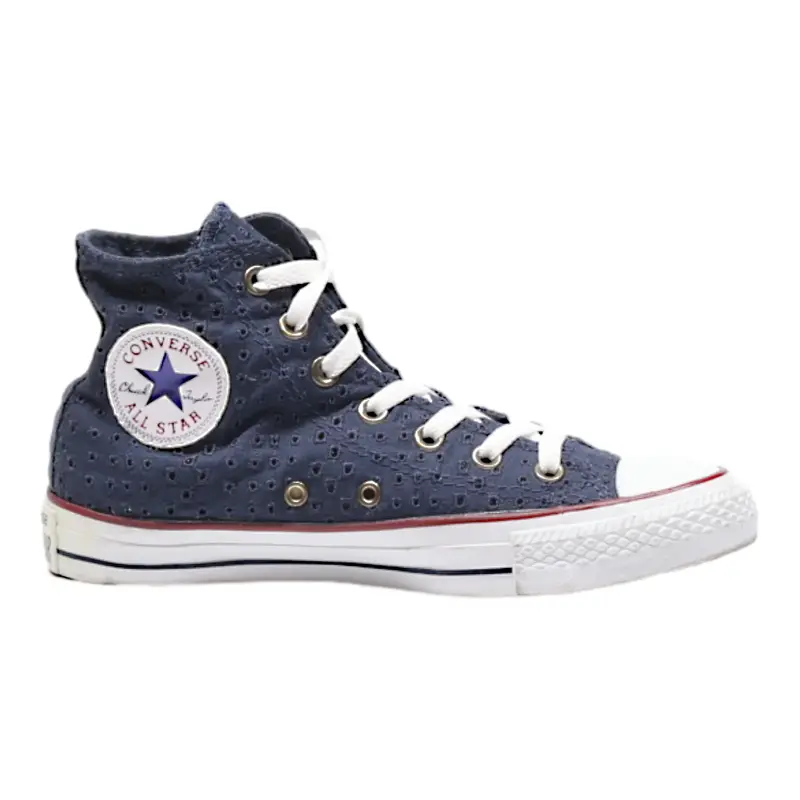 CONVERSE High Top Trainers Blue Canvas Womens UK 5