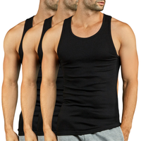 3 Pack Men's A-Shirts 100% Cotton Ribbed Underwear Tank Top Solid Casual Menswear S-3XL Regular Big & Tall Workout Breathable...
