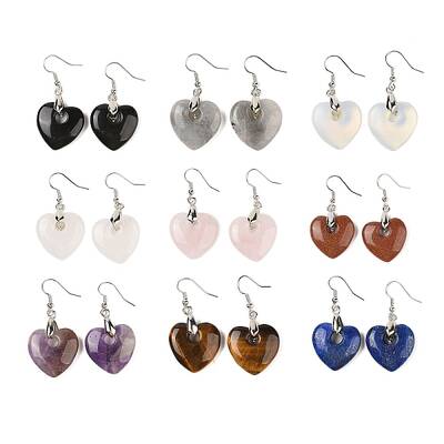 Natural & Synthetic Mixed Stone Dangle Earrings