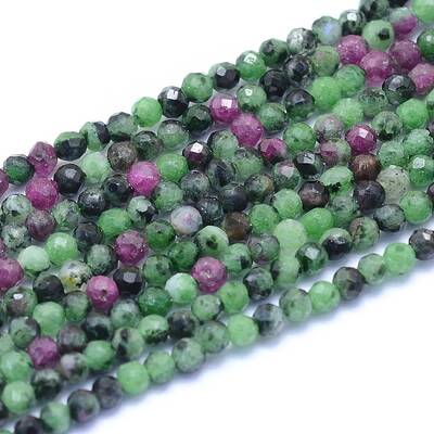 Natural Ruby in Zoisite Beads Strands