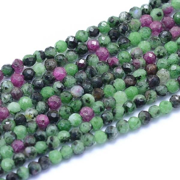 Natural Ruby in Zoisite Beads Strands