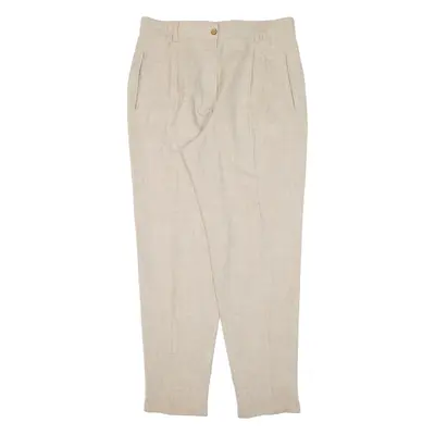THE LEGEND Womens Trousers Beige Regular Tapered Linen W32 L29