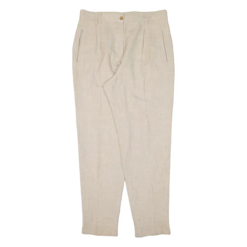 THE LEGEND Womens Trousers Beige Regular Tapered Linen W32 L29
