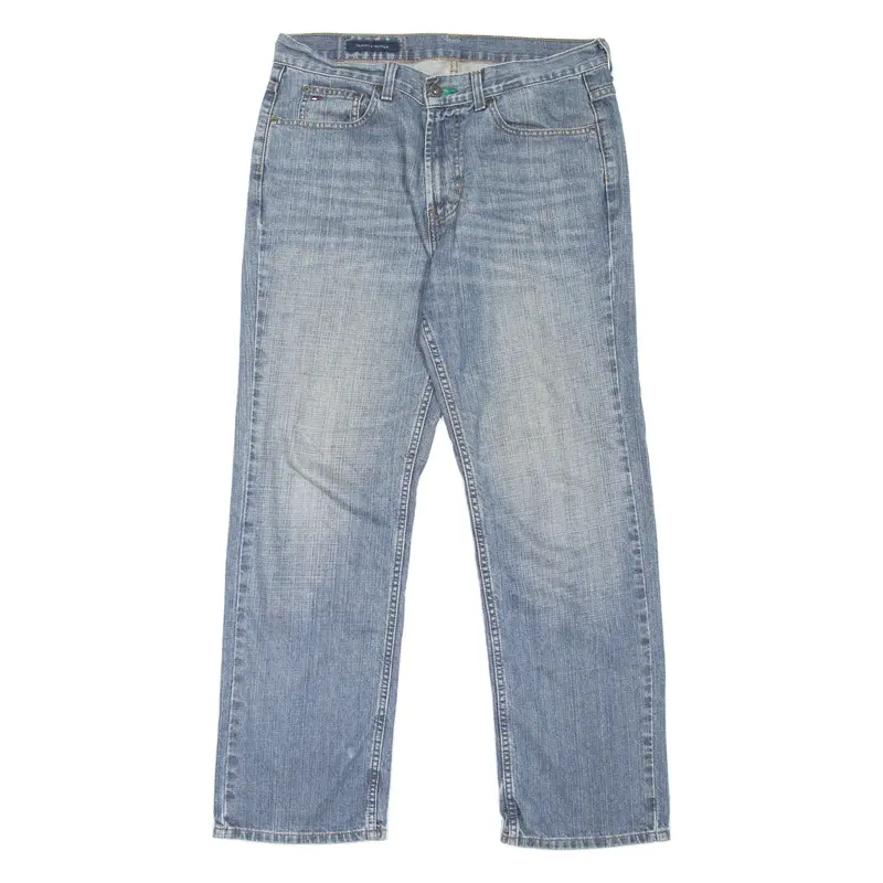 TOMMY HILFIGER Mens Jeans Blue Regular Straight Stone Wash W32 L30