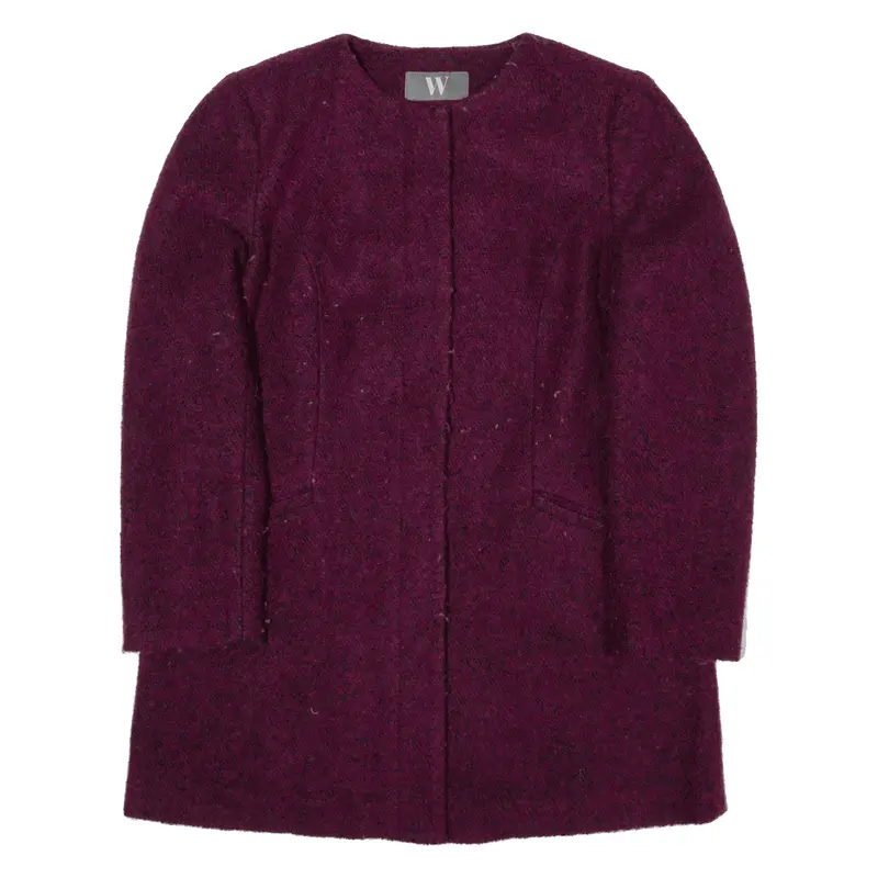 BHS Overcoat Jacket Purple Wool Womens UK 14