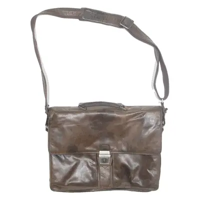 GERARD HENON Mens Laptop Bag Brown Leather