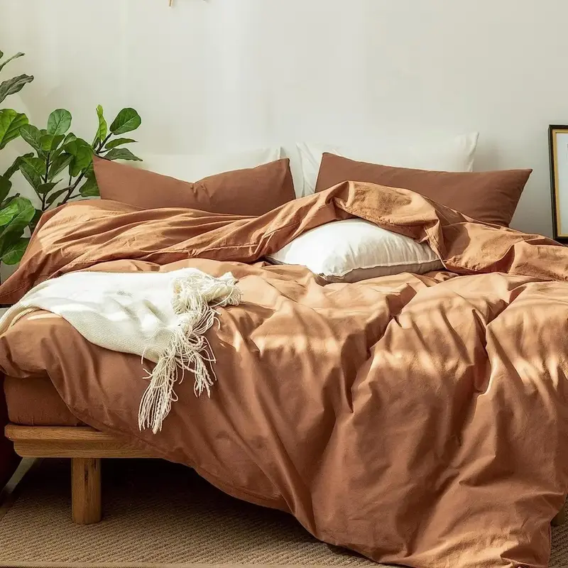 1 Set Solid Color Comfort Bedding Set, Including Duvet Cover And Pillowcase Without Filler, Bedding Supplies For Home Bedroom...