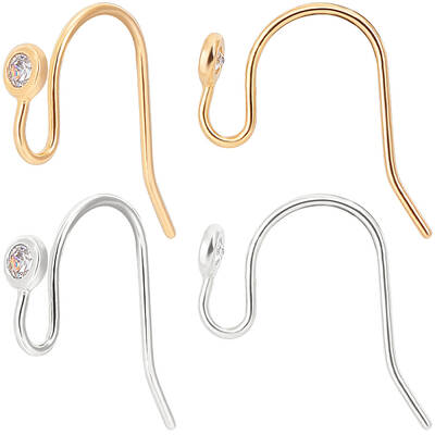 12Pcs 2 Colors Brass Earring Hooks