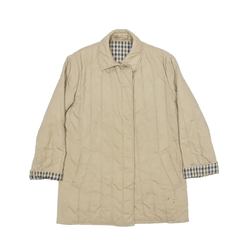 AQUASCUTUM Showerproof Quilted Jacket Beige 90s Womens L