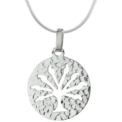 Tree of Life Hammered Sterling Necklace - with Snake Chain