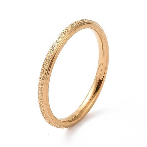 Textured 201 Stainless Steel Simple Thin Finger Ring for Women