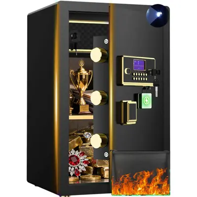 TNTANTS 5.3 Large Safe Box, Digital Board, With Fireproof Document Bag & Alarm System for Home or Office Security, for Cash J...