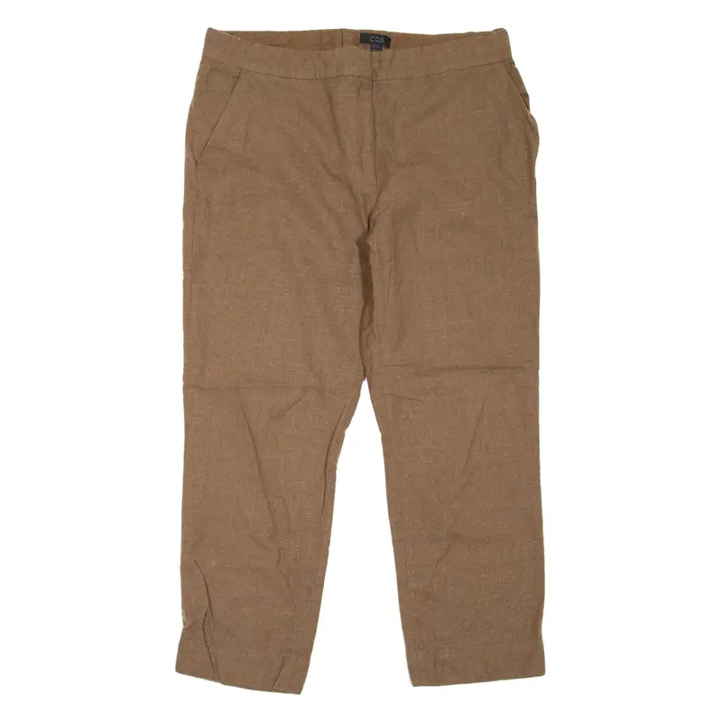 COS Womens Trousers Brown Regular Tapered Wool W34 L26