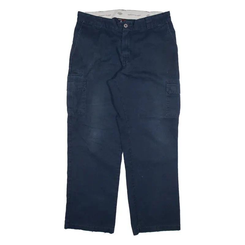DICKIES Cargo Mens Trousers Blue Relaxed Straight W36 L32