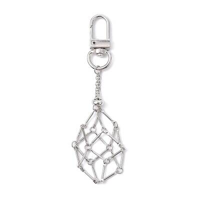 Brass Macrame Pouch Empty Stone Holder Pendant Decoration
